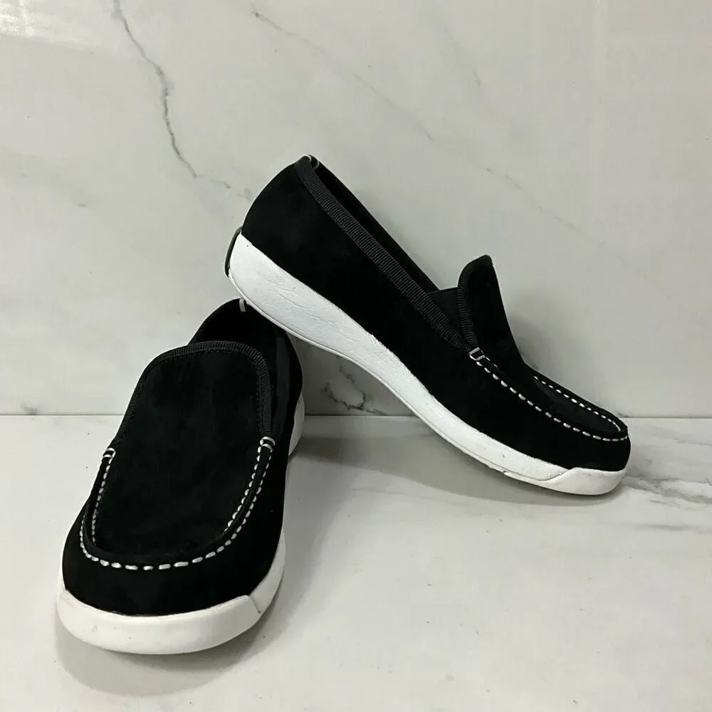 LOFT Black Leather Slip On Shoes